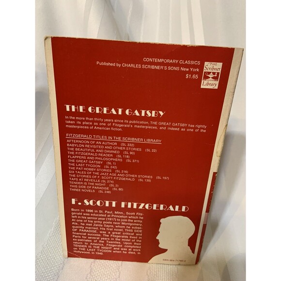RARE COPY The Great Gatsby F. Scott Fitzgerald Vintage Classic Pb1953 Scribners - Picture 3 of 5
